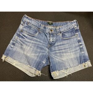 J.Crew Womens‎ Stretch Denim Shorts Light Wash Frayed Hem Size 2 Style 3461 SP13
